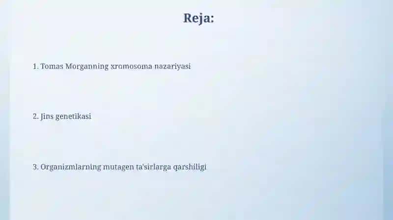 Tomas Morganning xromosoma nazariyasi 2