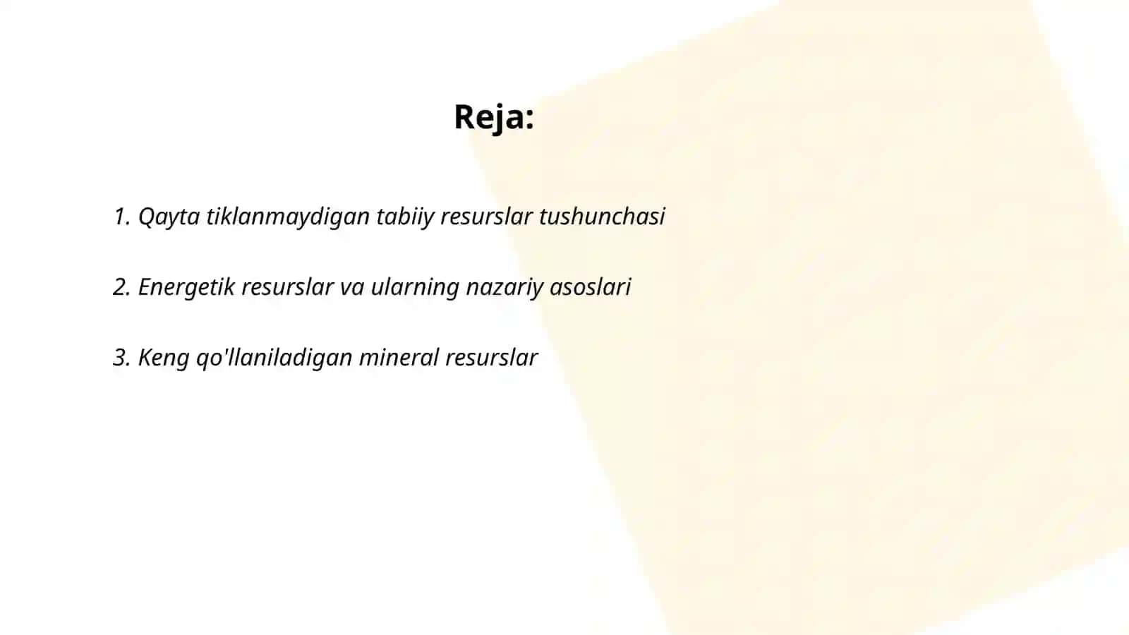 Qayta tiklanmaydigan tabiy resurslarning nazariy asoslari 2