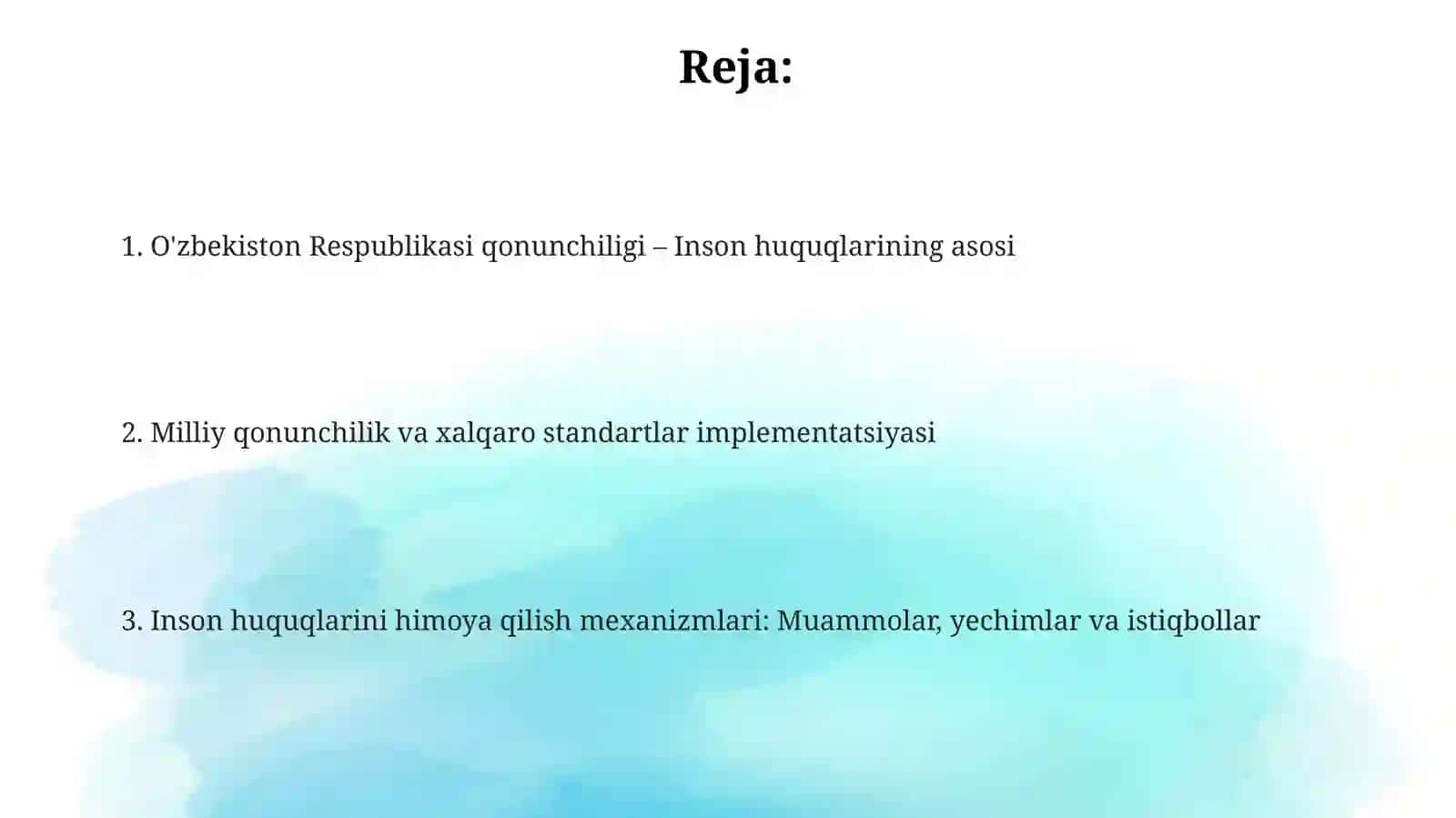 Oʻzbekiston Respublikasining qonunlari inson huquqining manbasi sifatida 2