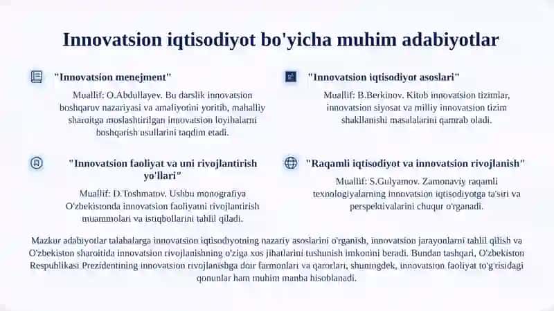 Innovatsion iqtisodiyot  fanining sub’yekti va ob’yekti. 2