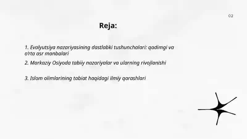 Evalyutsiya nazariyasining rivojlantirish tarixi 2
