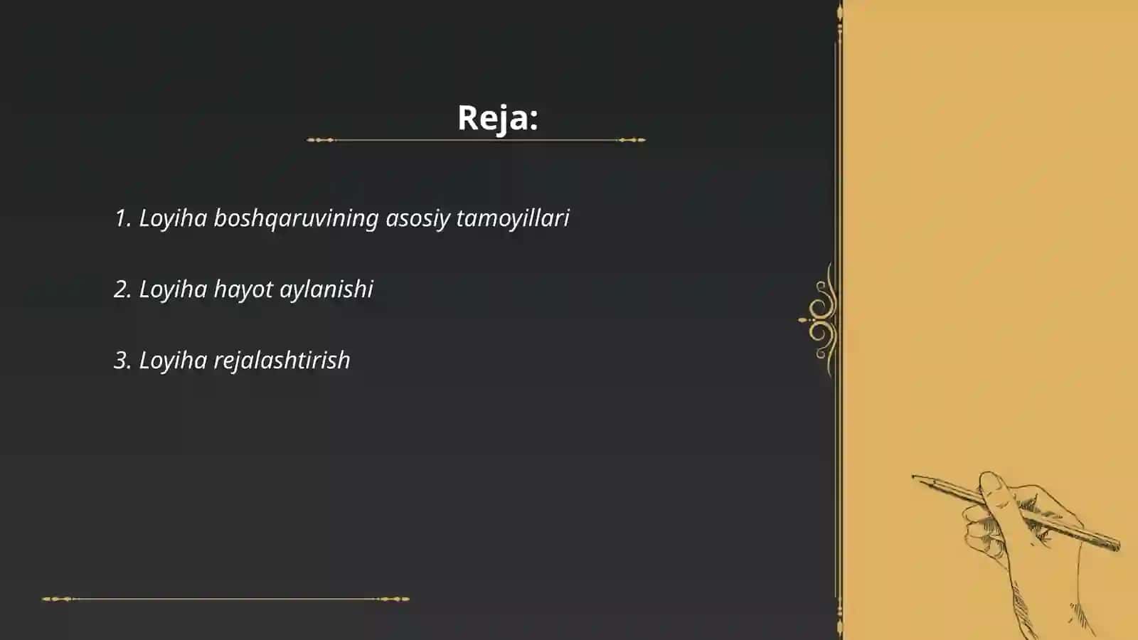 Loyiha kamandasini boshqarish 2