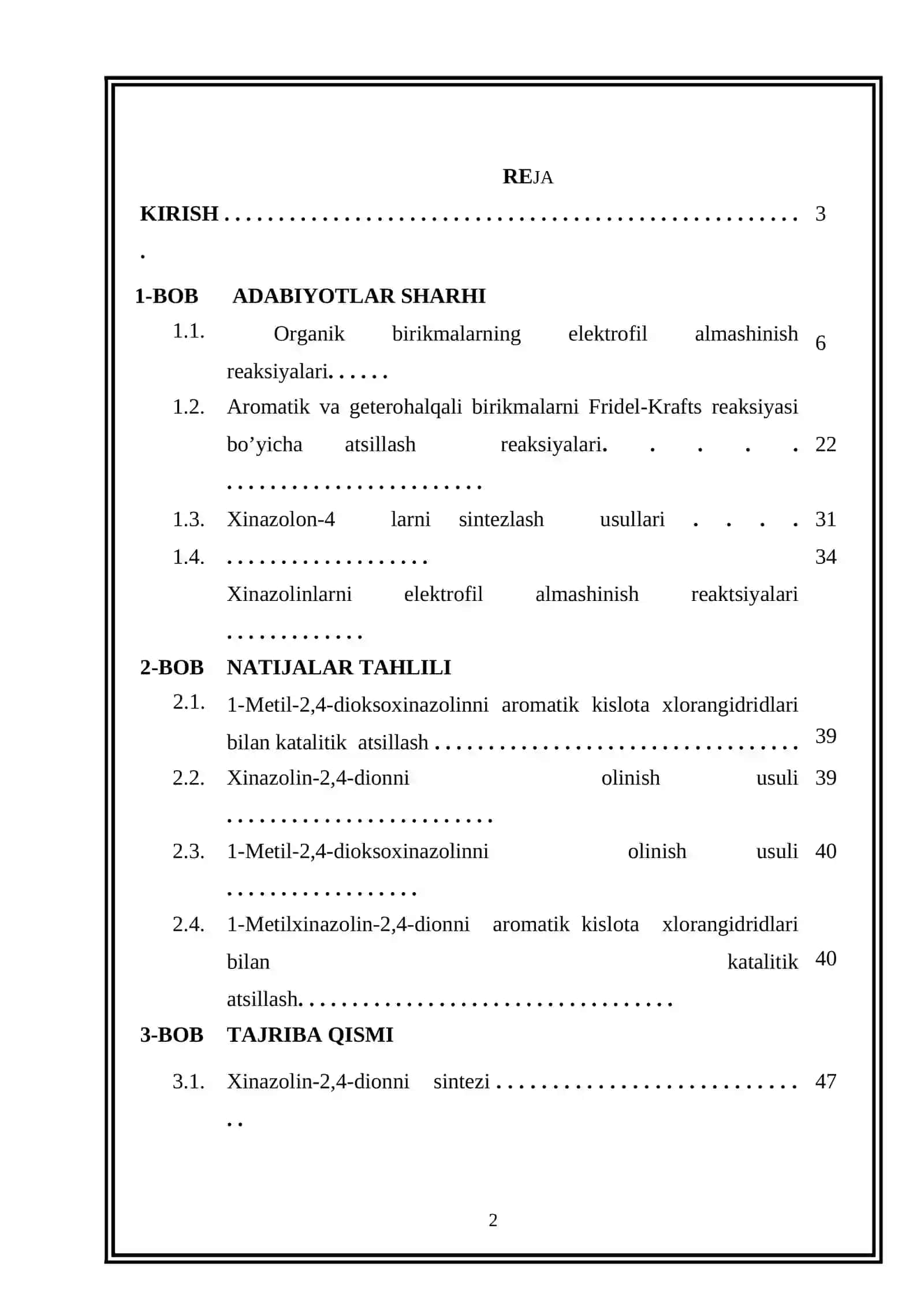 1-metil-2,4-dioksoxinazolinni aromatik kislota xlorangidridlari bilan atsillash reaksiyalari 2