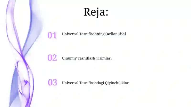 Universal Tasniflash Tizimlari 2