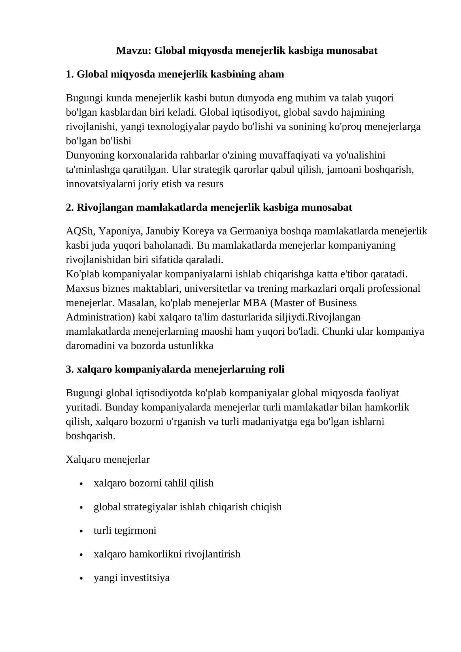 Menejerlik kasbi va uning o‘ziga xos xususiyatlari 2