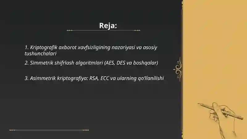 Kriptografik axborot xavfsizligi 2