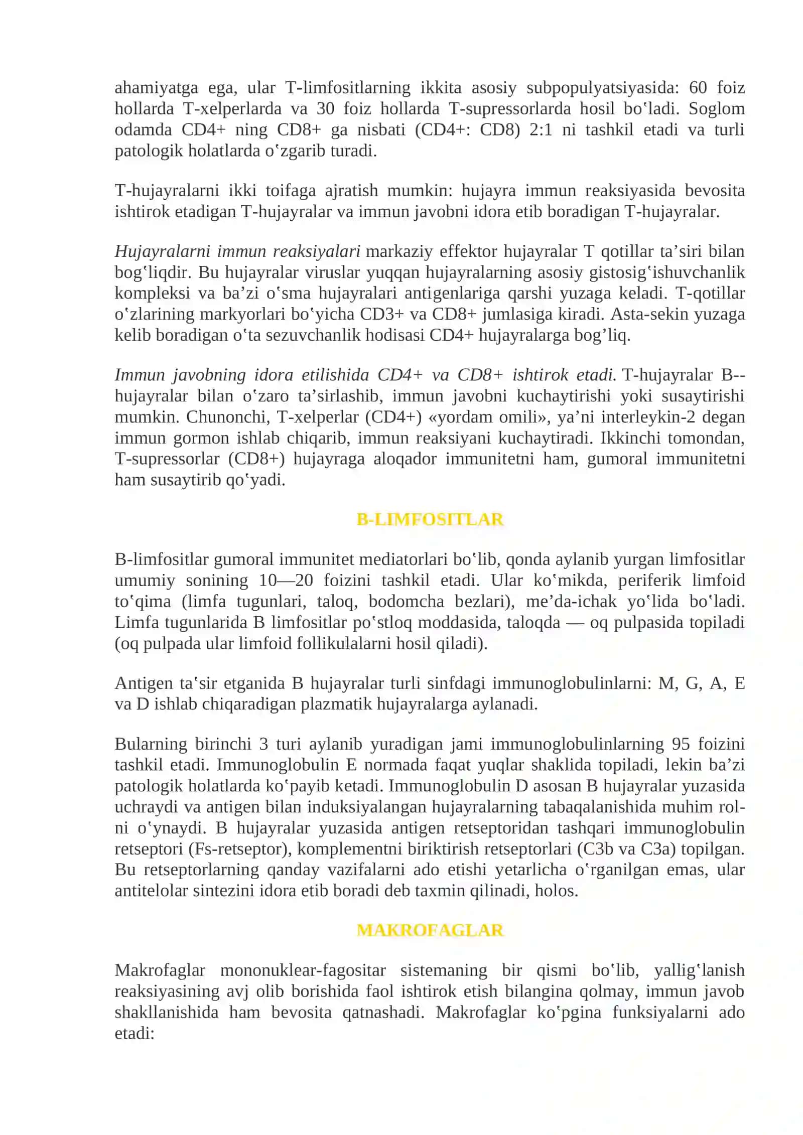 Immun tizim kasalliklari. HLA va uni kasalliklar bilan assotsiatsiyasi. Gipersezuvchanlik. Immuntolerantlik. Autoimmun kasalliklar mexanizmi. Immuntanqislik sindromi. Amiloidoz 2
