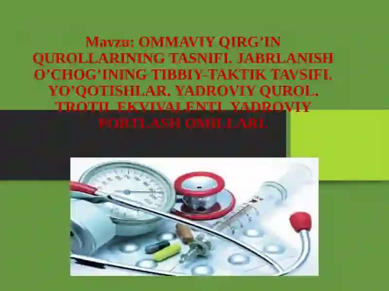 OMMAVIY QIRG’IN QUROLLARINING TASNIFI 2