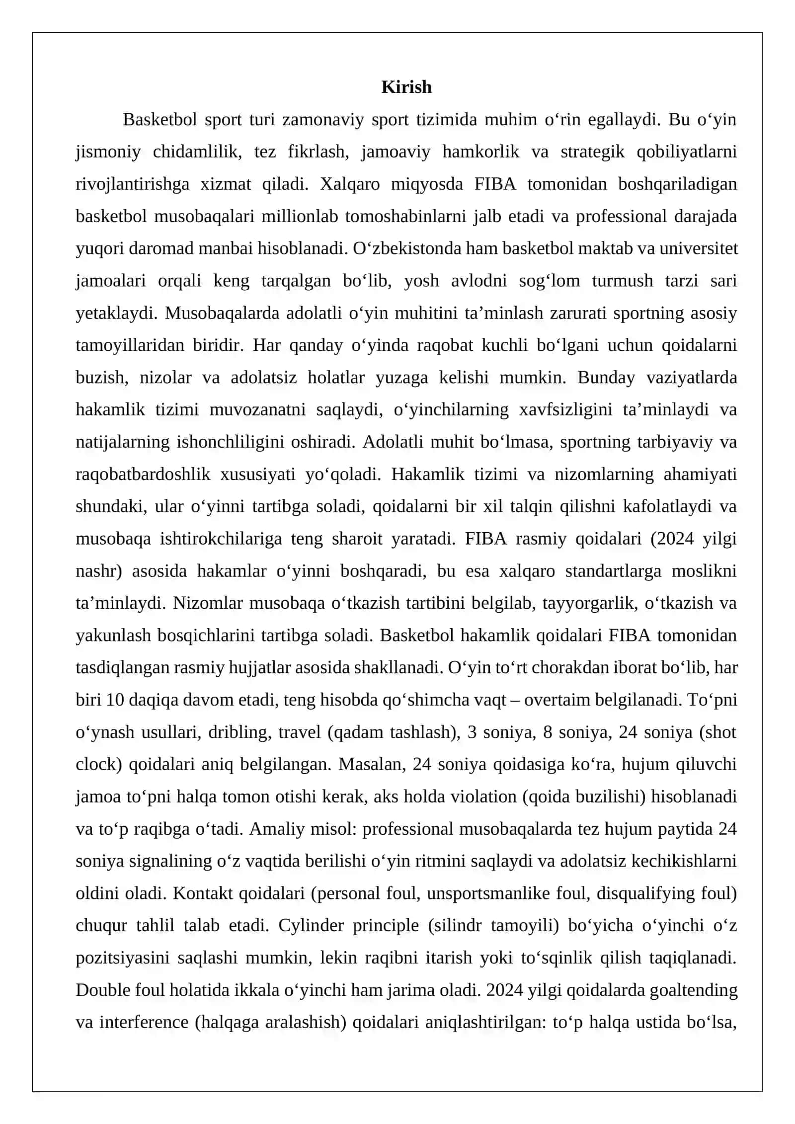 Basketbol bo‘yicha hakamlik qilish qoidalari 2