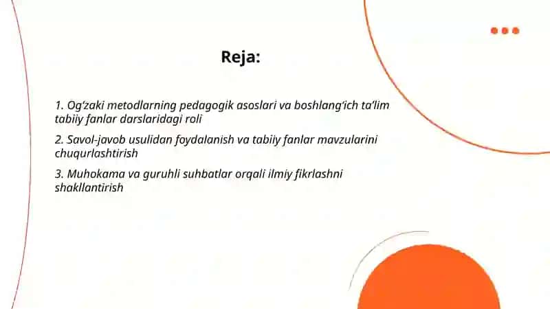 Ogʻzaki metodlarning pedagogik asoslari 2
