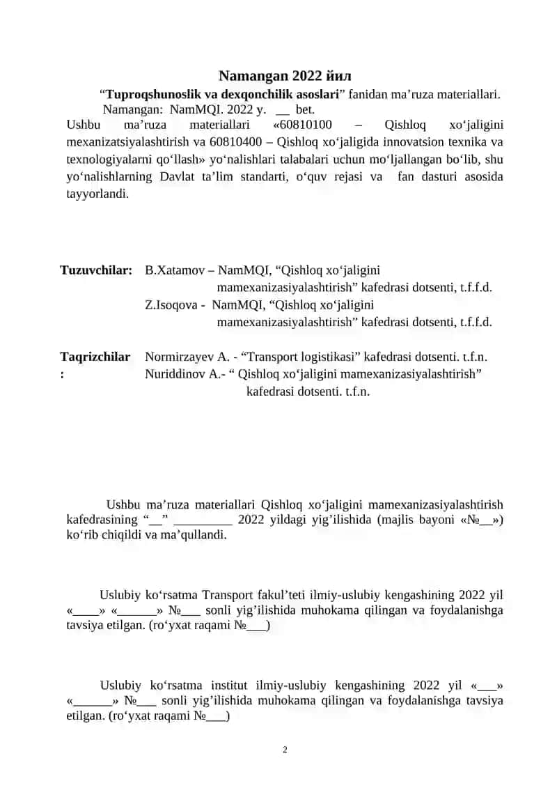 Qishloq xo‘jaligini mexanizasiyalaştirish va innovatsion texnika 2