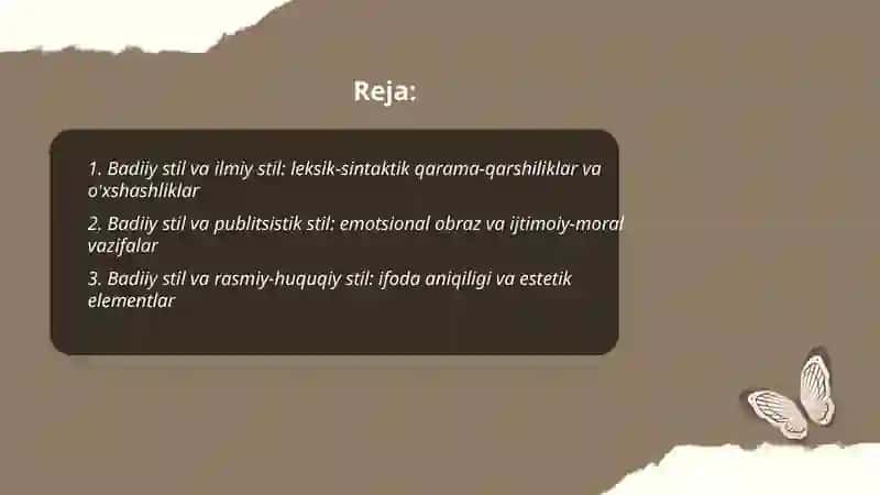 Badiiy stilning boshqa stillar bilan munosabati 2