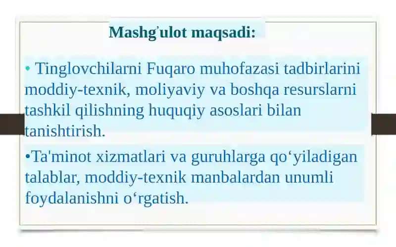 FAVQULODDA VAZIYATLARDA MODDIY-TEXNIKTAMINOTNITASHKIL ETISH 2