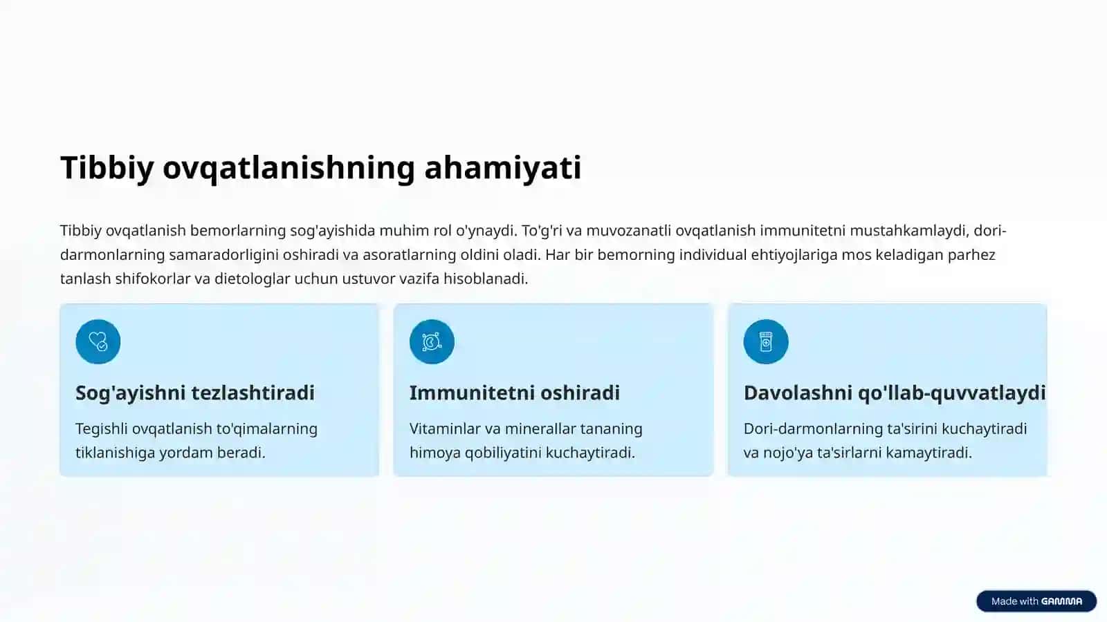 Bemorlarning ovqatlanishini tashkil qilish va sifatini nazorat qilish 2