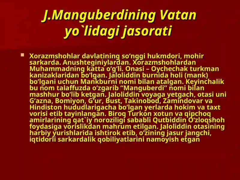 Jaloliddin Manguberdi Vatan Himoyachisi 2