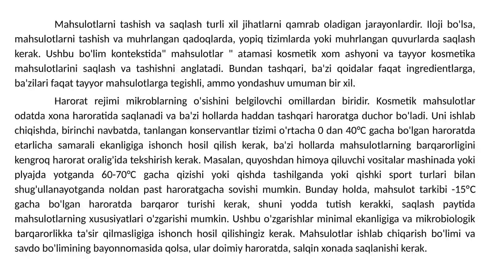 PARFYUMERIYA-KOSMETIKA MAHSULOTLARI ISHLAB CHIQARISH KORXONALARINING CHIQINDILARINI SAQLASH 2