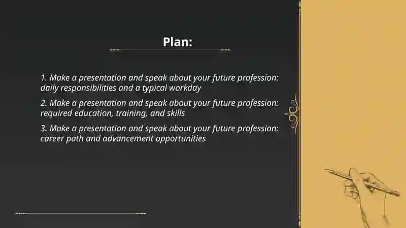 Make presentation and speak About your future profession 2