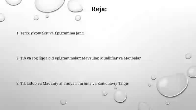Yunon _lotin epigrammalarida tibbiyot va salomatlik 2