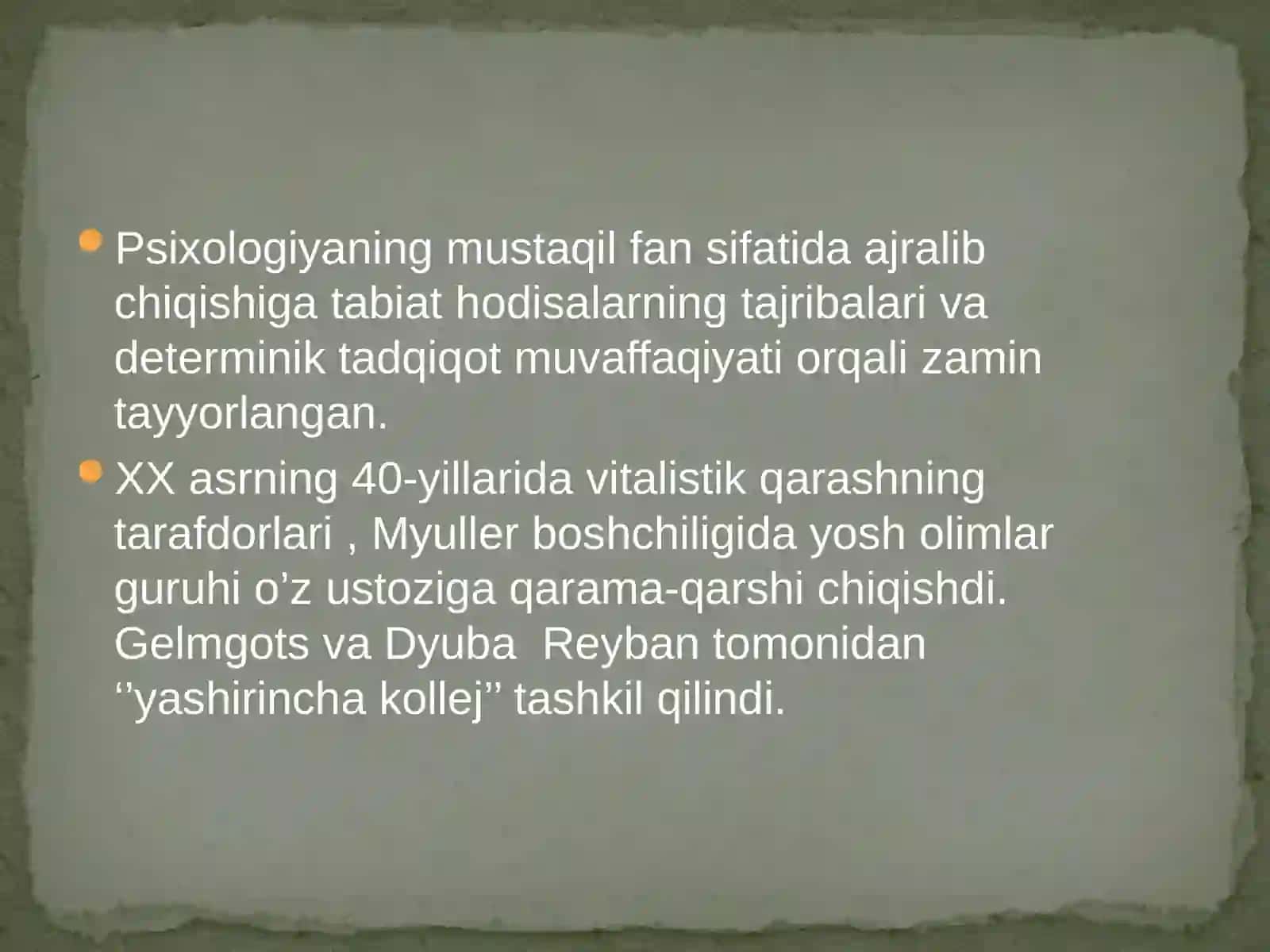 Yangipsixologik maktablarning shakllanishi va rolovi o'zgarishi 2
