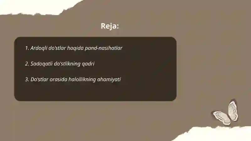 Doston janri namunalarida pand-nasihat ruhidagi fikrlarlarning ifodalashi Qissa va ertaklarda odob-axloq, tarbiya masalalari 2