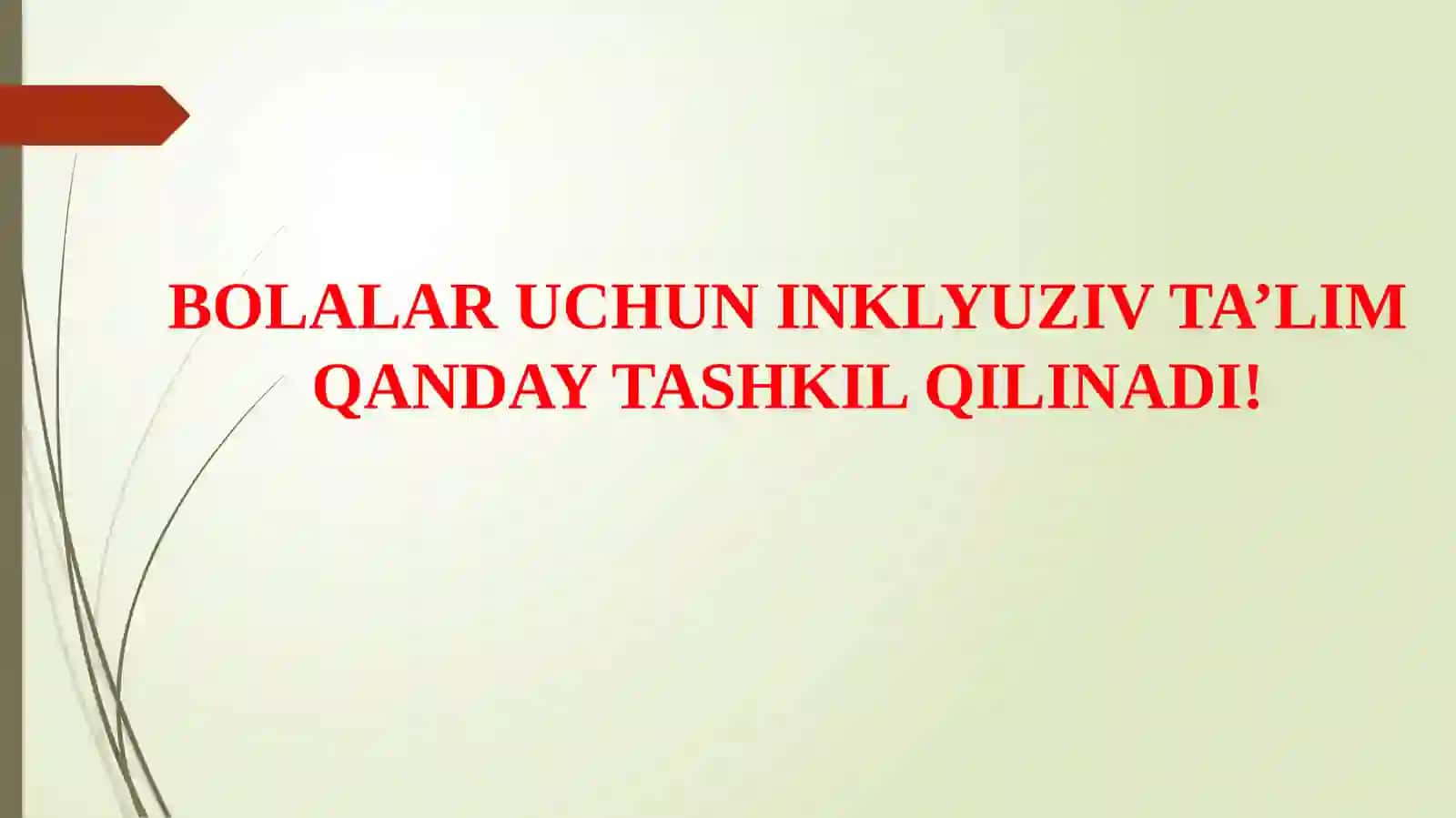 BOLALAR UCHUN INKLYUZIV TA’LIM QANDAY TASHKIL QILINADI! 2
