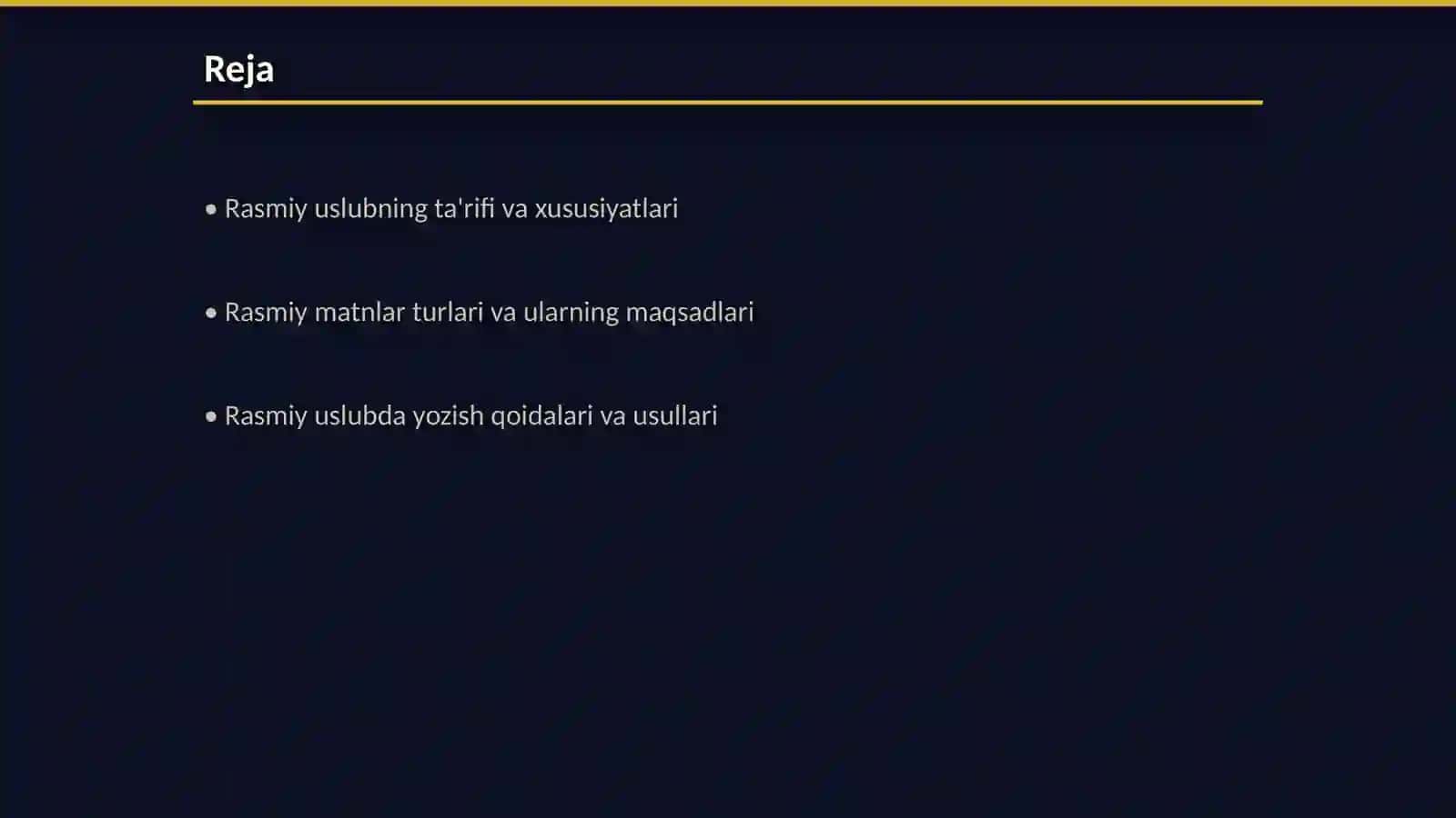 Rasmiy uslubga oid matnlar bilan ishlash 2