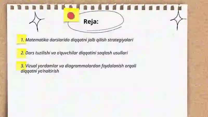Matematika darslarida bolalarning diqqatini tashkil etish 2