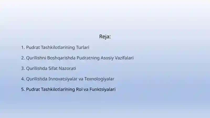 Pudrat tashkilotlari va firmalari - qurilishni boshqarishdagi asosiy bo'g'inlar 2