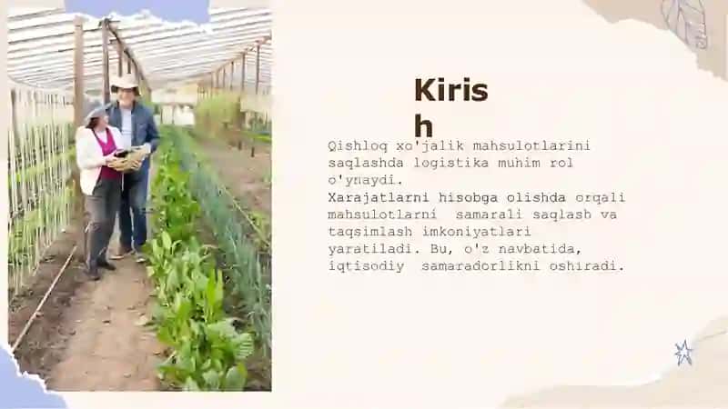 Qishloq xo'jalik  mahsulotlarini saqlashda  logistik xarajatlarni  hisobga olish 2