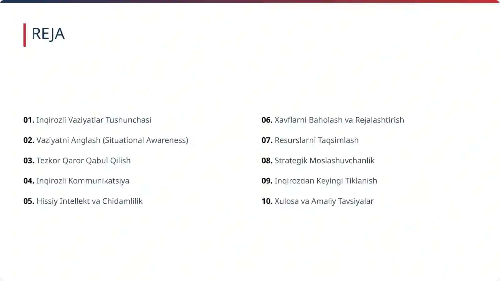 Direktorning favqulodda vaziyatlarni boshqarishdagi yetakchilik kopetensiyalari 2