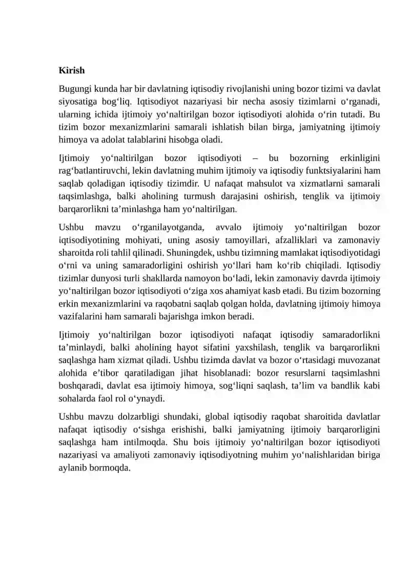 Ijtimoiy Yonaltirilgan Bozor Iqtisodiyoti 2