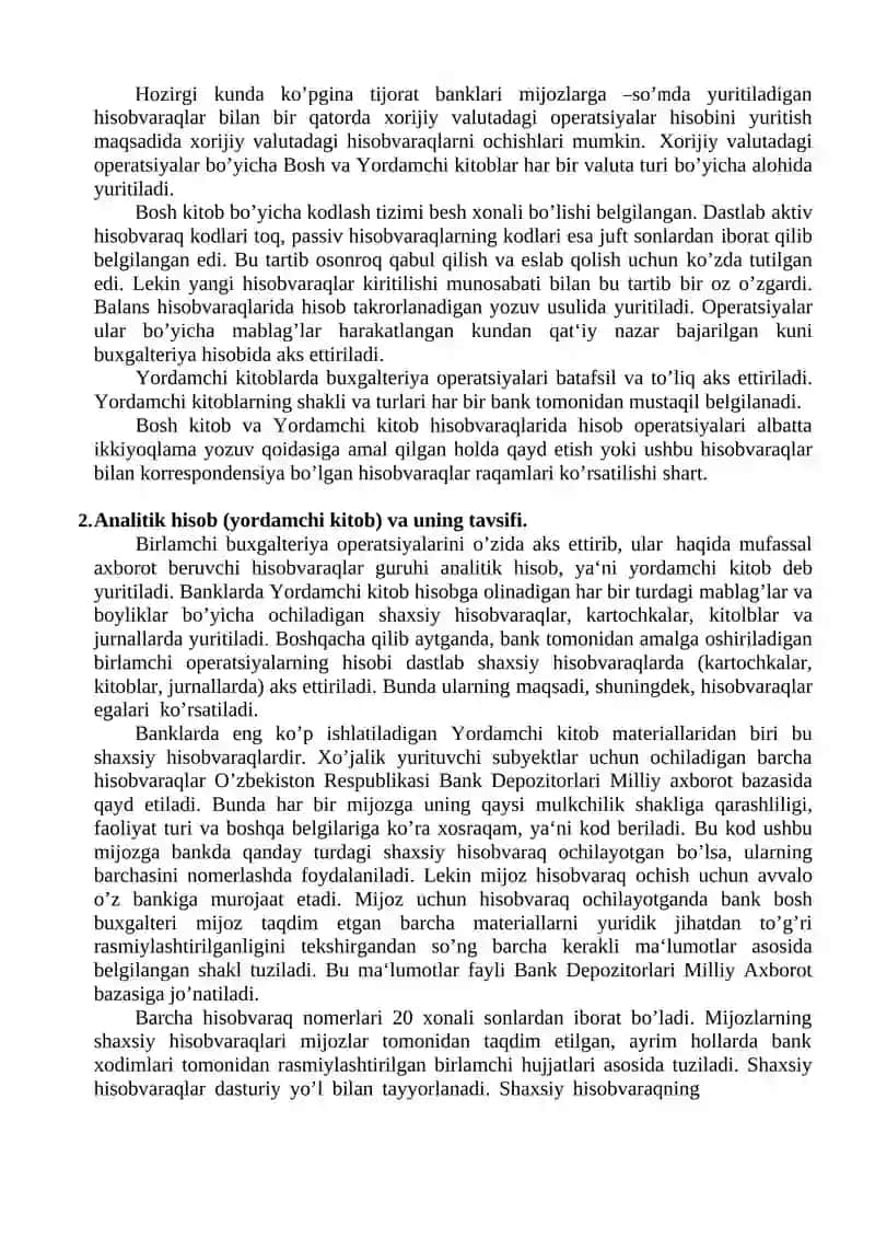 MAVZU. BANKLARDA BOSH VA YORDAMCHI KITOBLAR 2