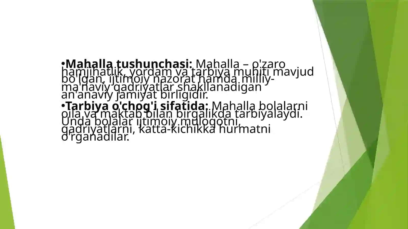BOLA TARBIYASIDA MAHALALARDAGI IJTIMOIY ISHLAR 2