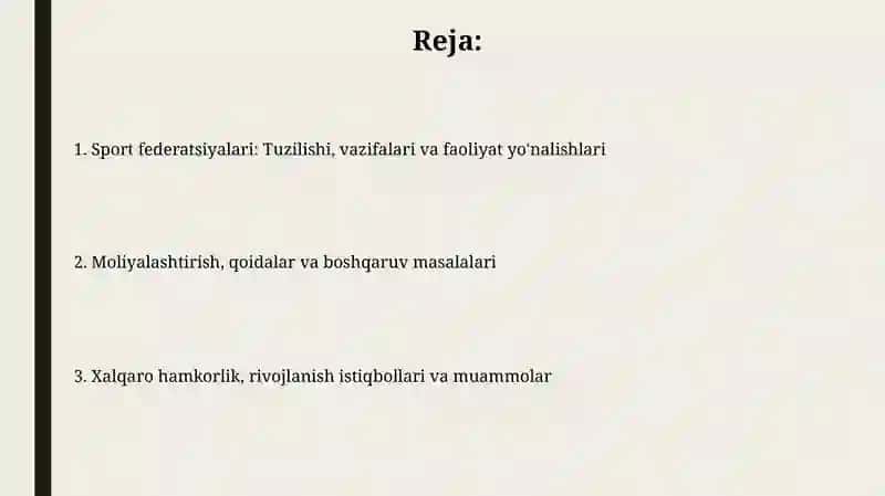 Sport federatsiyalari vaularningfaoliyati 2