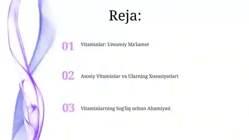 Vitaminlar va ularning ahamiyati 2