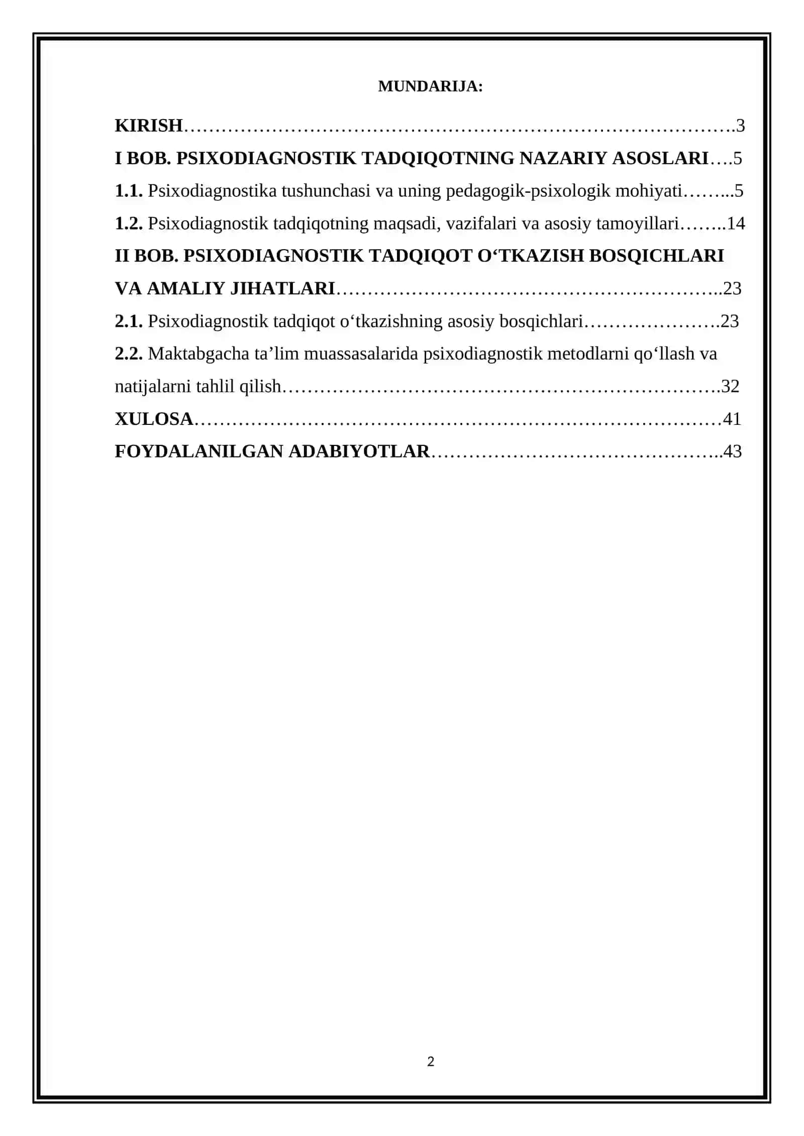 Psixodiagnostik tadqiqot o‘tkazish bosqichlari 2