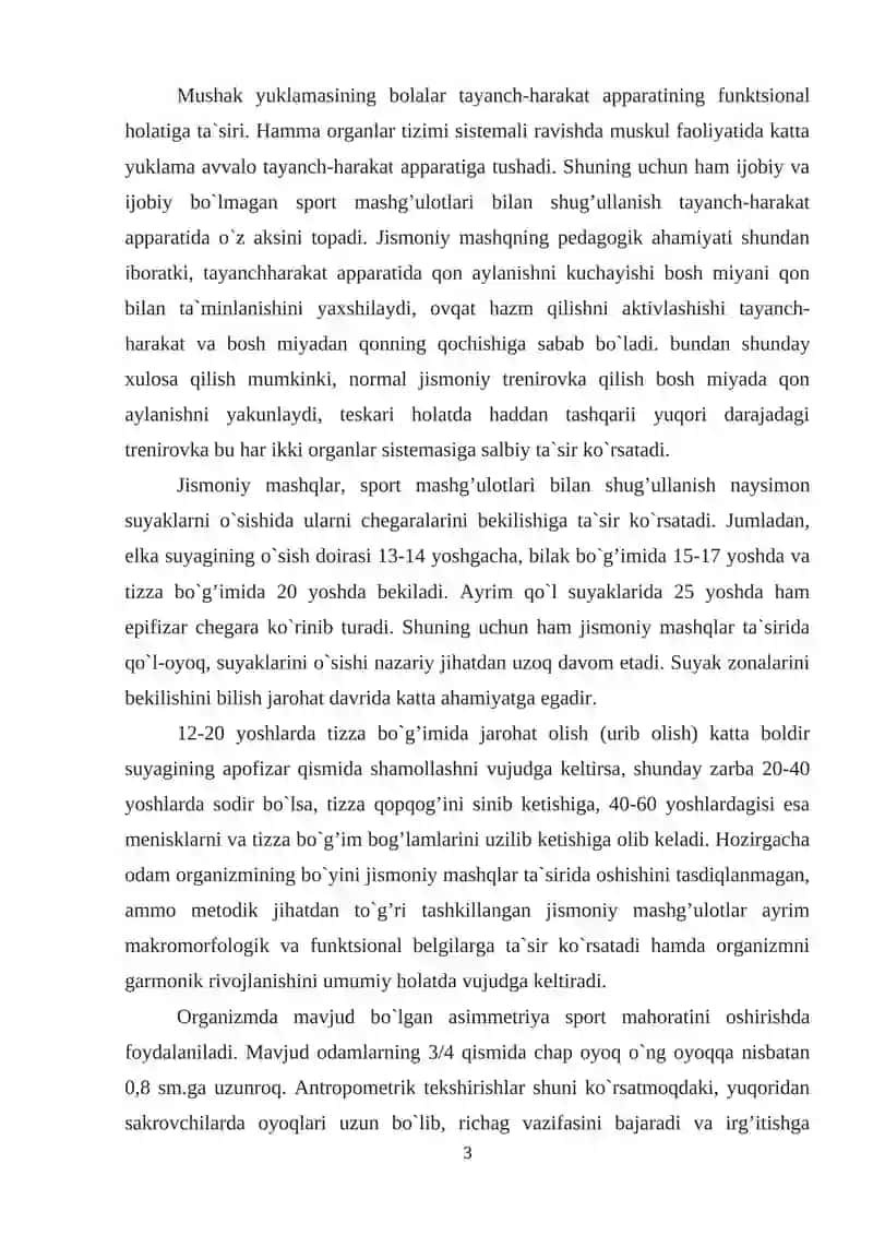 Mushak yuklamasining bolalar asab tizimi va tayanch-harakat apparatining funksional holatlariga ta`siri 2