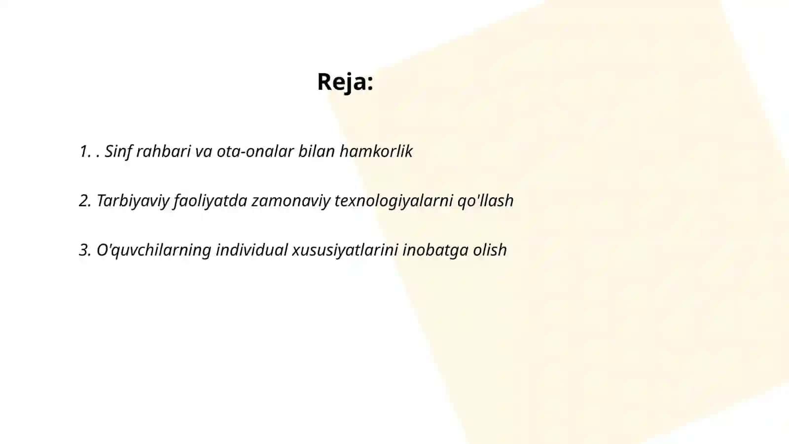 Sinf rahbarining tarbiyaviy faoliyati samaradorligini oshirish usullari 2