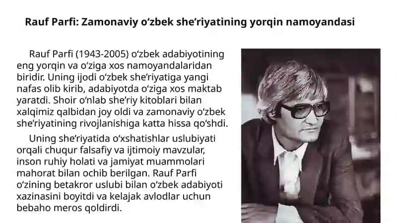 Rauf Parfi she’riyatida o‘xshatishlar uslubiyati 2