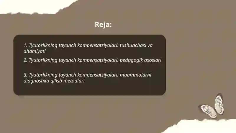 Tyutorlikning tayanch kompensatsiyalari 2