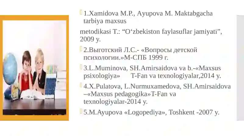 Maxsus maktabgacha pedagogika fanining maqsadlari va vazifalari 2