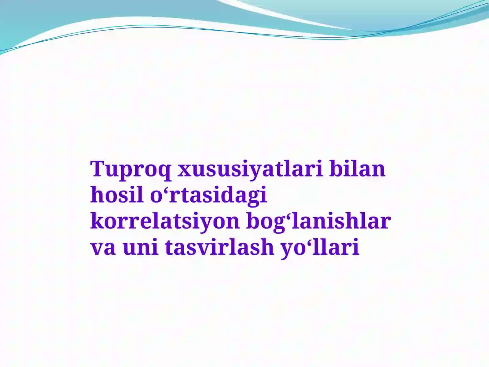 Tuproqshunoslik talim yõnalishi 2