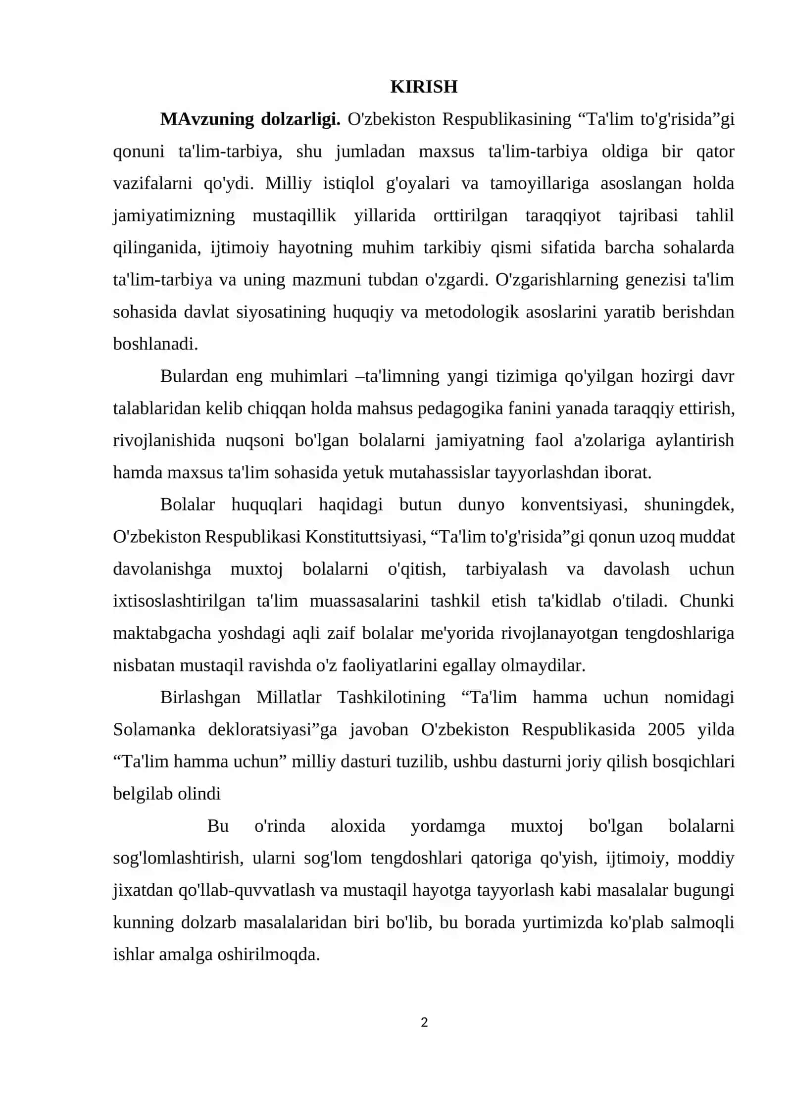 Aqli zaif va me'yorida rivojlanayotgan maktabgacha yoshdagi bolalarga solishtirma psixologik-pedagogik tavsif 2