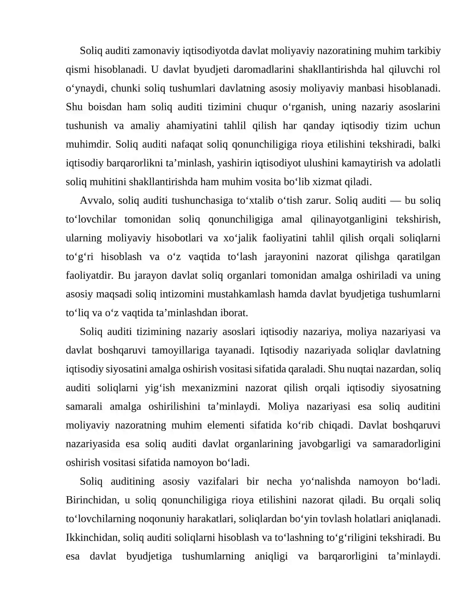 Soliq auditi tizimini takomillashtirish yo‘llari 2