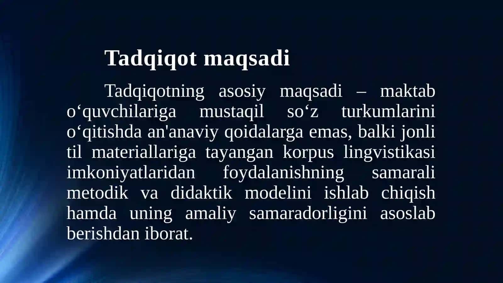 MUSTAQIL SO‘Z TURKUMLARINI MAKTAB O‘QUVCHILARIGA O‘QITISHDA KORPUSGA ASOSLANGAN YONDASHUV 2