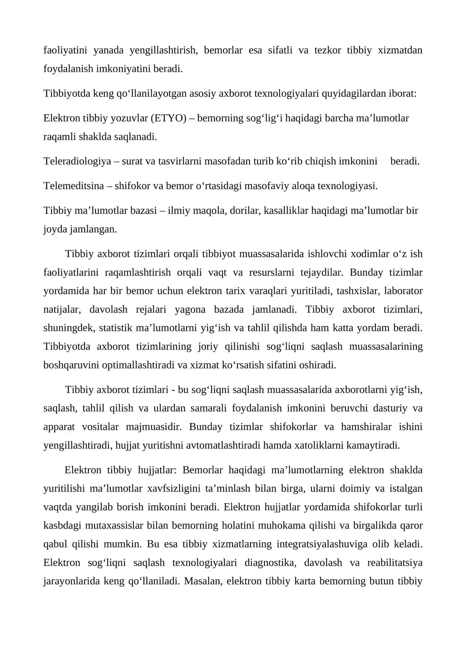 TIBBIYOTDA AXBOROT TEXNOLOGIYALARINING AHAMIYATI 2