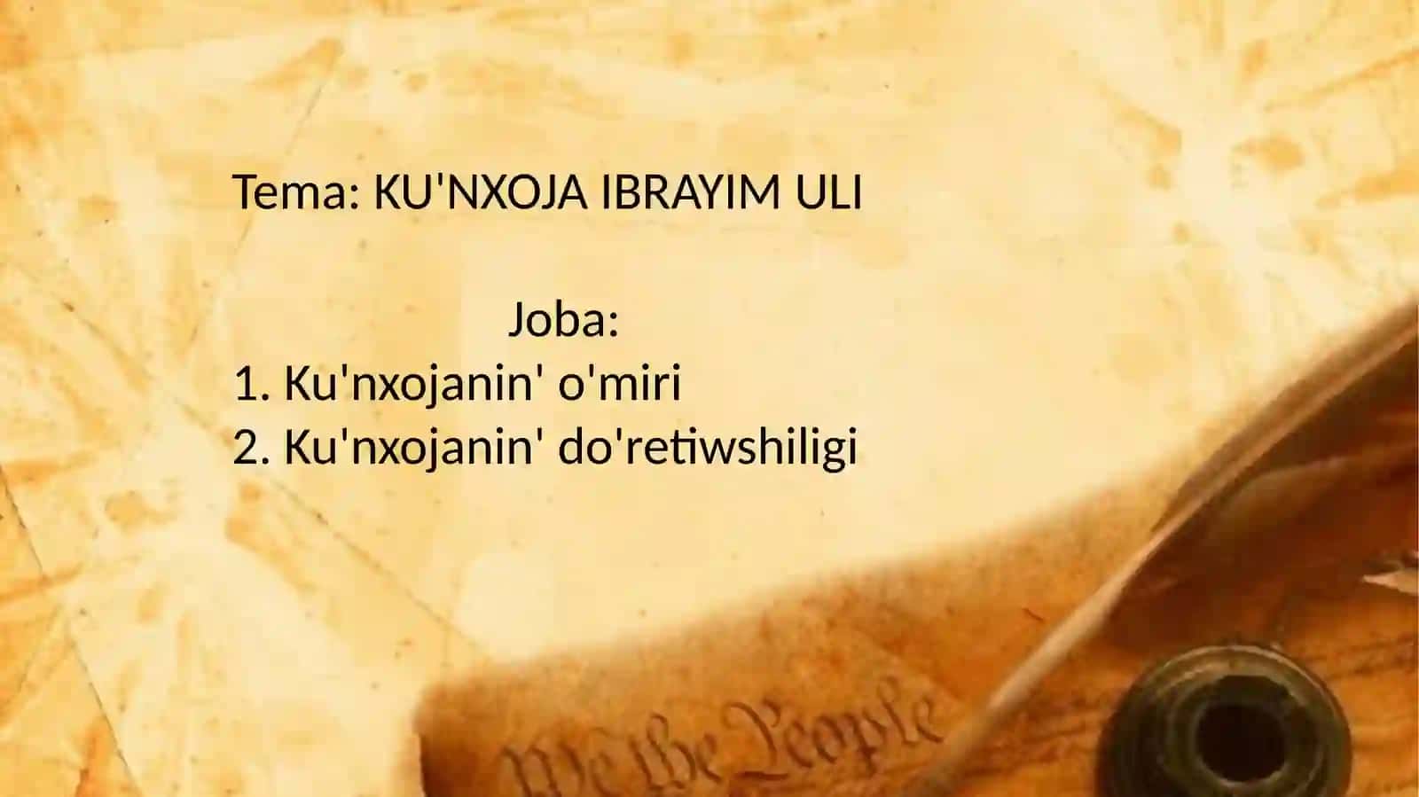 Qaraqalpaq Ma'mleketlik Universiteti Tariyx fakulteti Kurs 3-G Ku'nxoja Ibrayim Uli 2