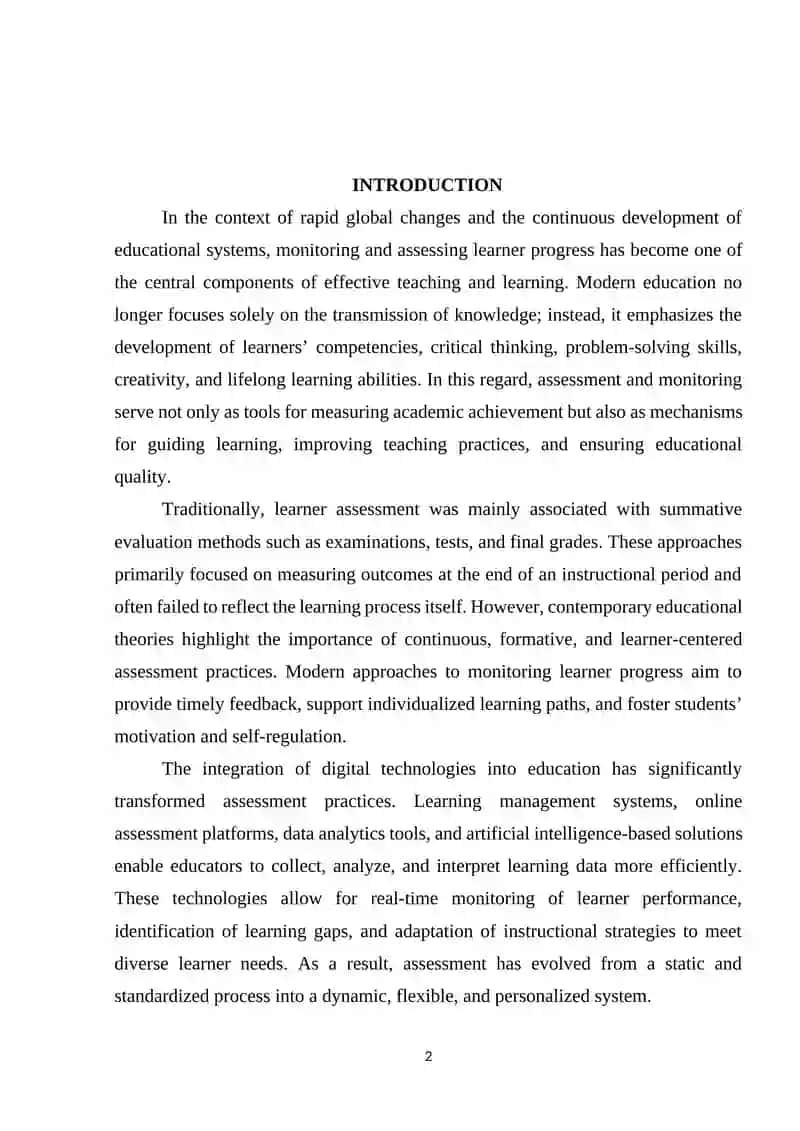 Monitoring and Assessing Learner Progress: Modern Approaches 2