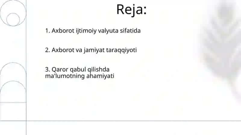Axborotning jamiyatdagi o'rni va ahamiyati 2