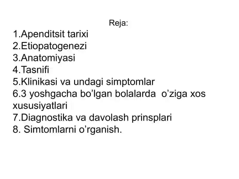 3 yoshgacha bo’lgan bolalarda O`tkir appenditsit 2